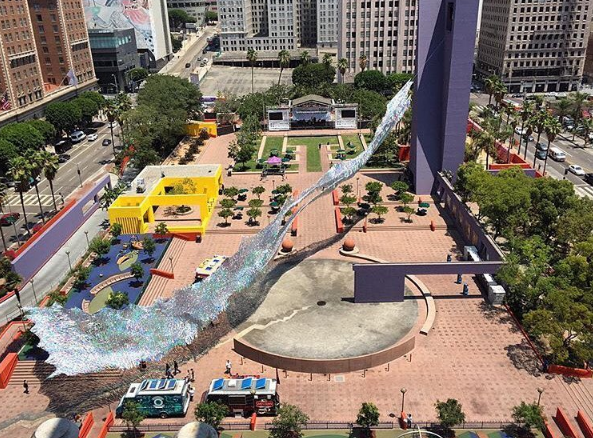 Liquid Shard from Patrick Shearn of Poetic Kinetics' signature skynet art series was one of Los Angeles' most creative pubic art installation.